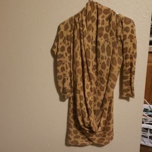 Leopard print wrap sweater